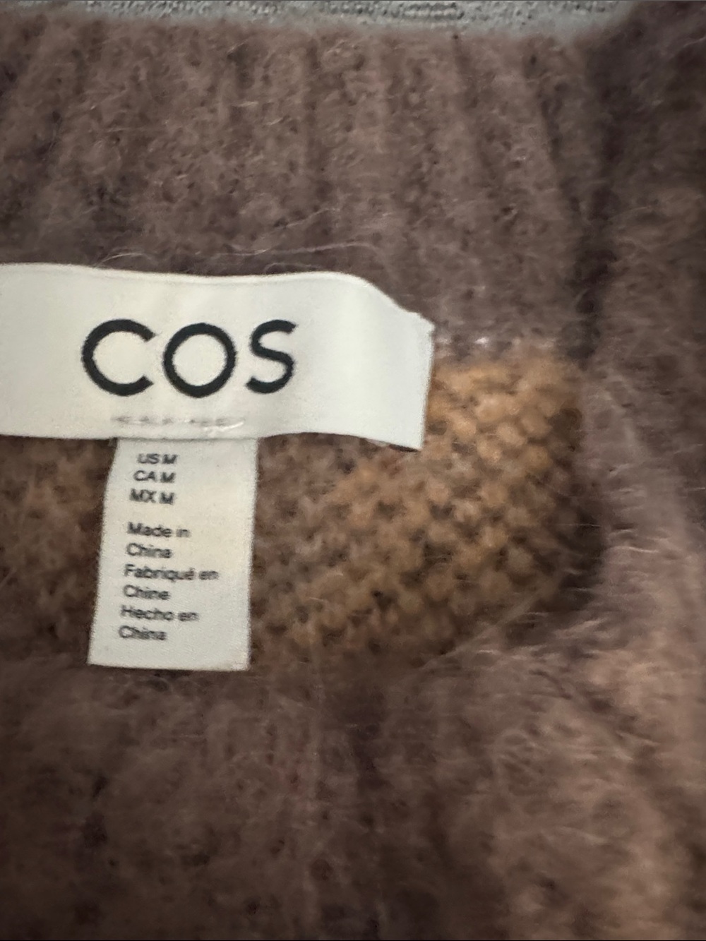 COS Abstract Floral Mohair-Blend Sweater Jumper Orange & Brown M - Picture 9 of 9